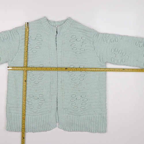River Island Women Green Size S Chunky Knit Open Cardigan