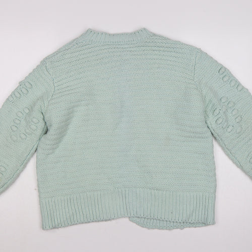 River Island Women Green Size S Chunky Knit Open Cardigan