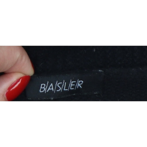 Basler Women Black UK 10 Button V-Neck Knit Vest Pockets