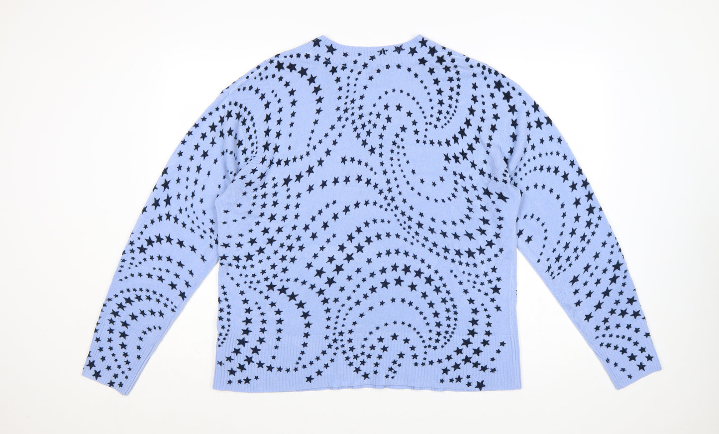 Marks and Spencer Women Blue Star V-Neck Knit Pullover Jumper Size 18