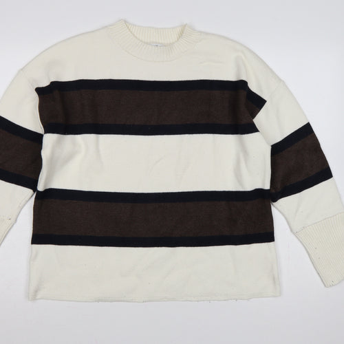 Next Women Multicoloured UK 18 Striped Crew Neck Pullover Jumper