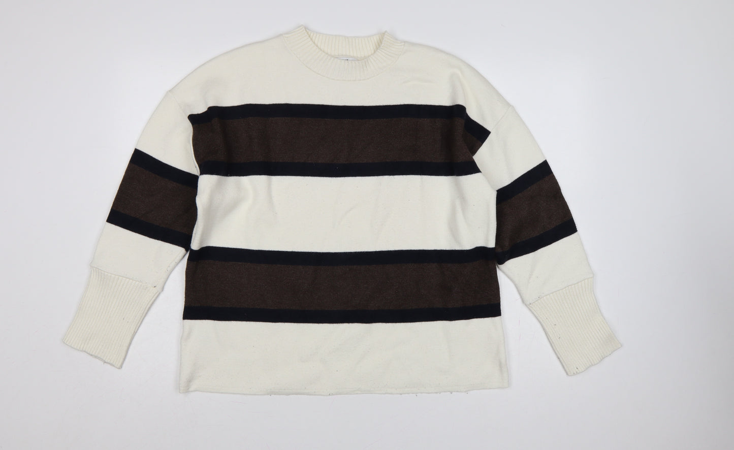 Next Women Multicoloured UK 18 Striped Crew Neck Pullover Jumper