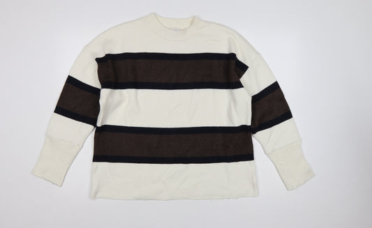 Next Women Multicoloured UK 18 Striped Crew Neck Pullover Jumper