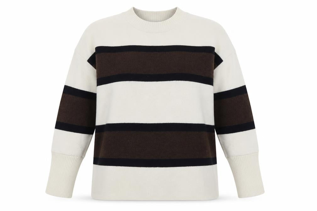 Front view of Next Women Multicoloured UK 18 Striped Crew Neck jumper