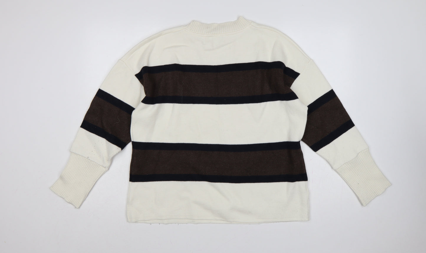 Next Women Multicoloured UK 18 Striped Crew Neck Pullover Jumper