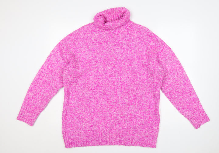 Tu Women’s Pink Roll Neck Knit Jumper Size 16 Long Sleeve Pullover