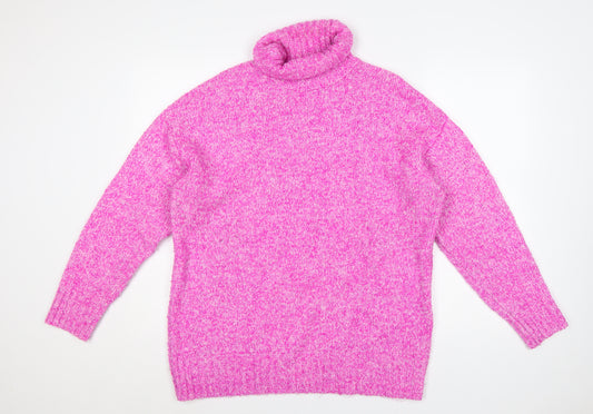 Tu Women’s Pink Roll Neck Knit Jumper Size 16 Long Sleeve Pullover