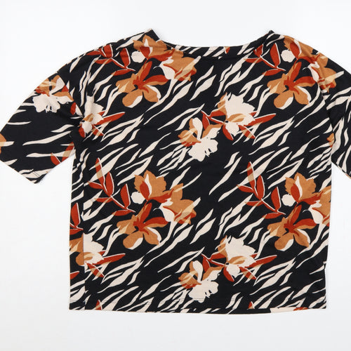 F&F Women Multicoloured UK 12 Floral Dolman Sleeve Pullover Top