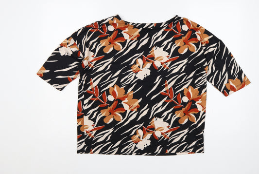 F&F Women Multicoloured UK 12 Floral Dolman Sleeve Pullover Top