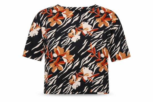 Front view of F&F Women Multicoloured UK 12 Floral Dolman Sleeve Pullover Top