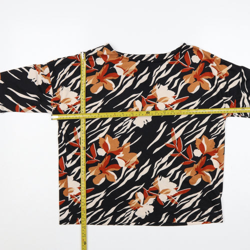 F&F Women Multicoloured UK 12 Floral Dolman Sleeve Pullover Top