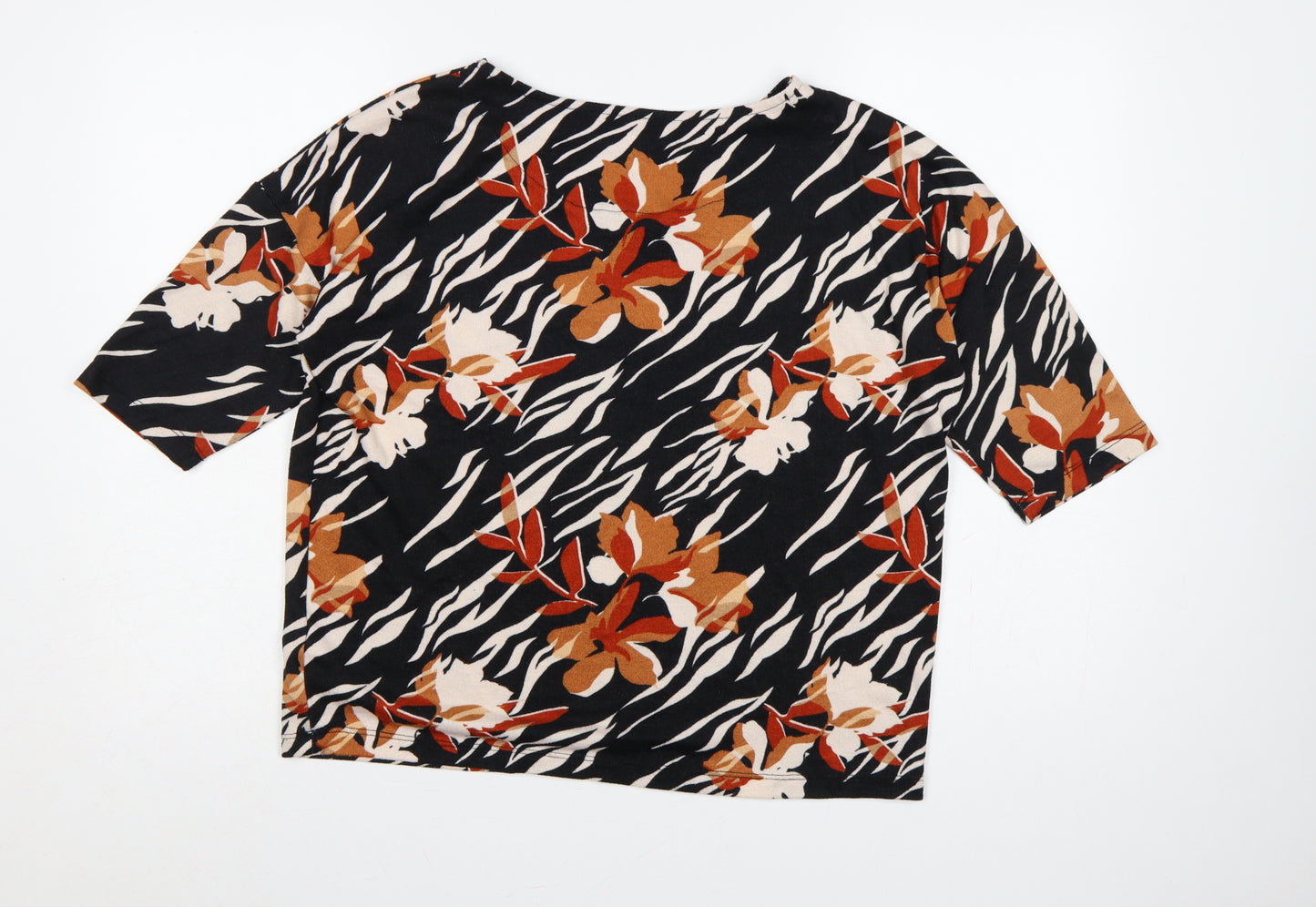 F&F Women Multicoloured UK 12 Floral Dolman Sleeve Pullover Top