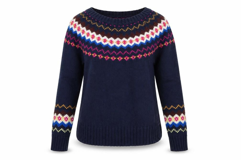 H&M Women’s Multicoloured M Fair Isle Crew Neck Knit Jumper