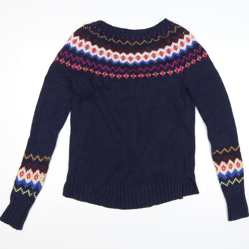 H&M Women’s Multicoloured M Fair Isle Crew Neck Knit Jumper