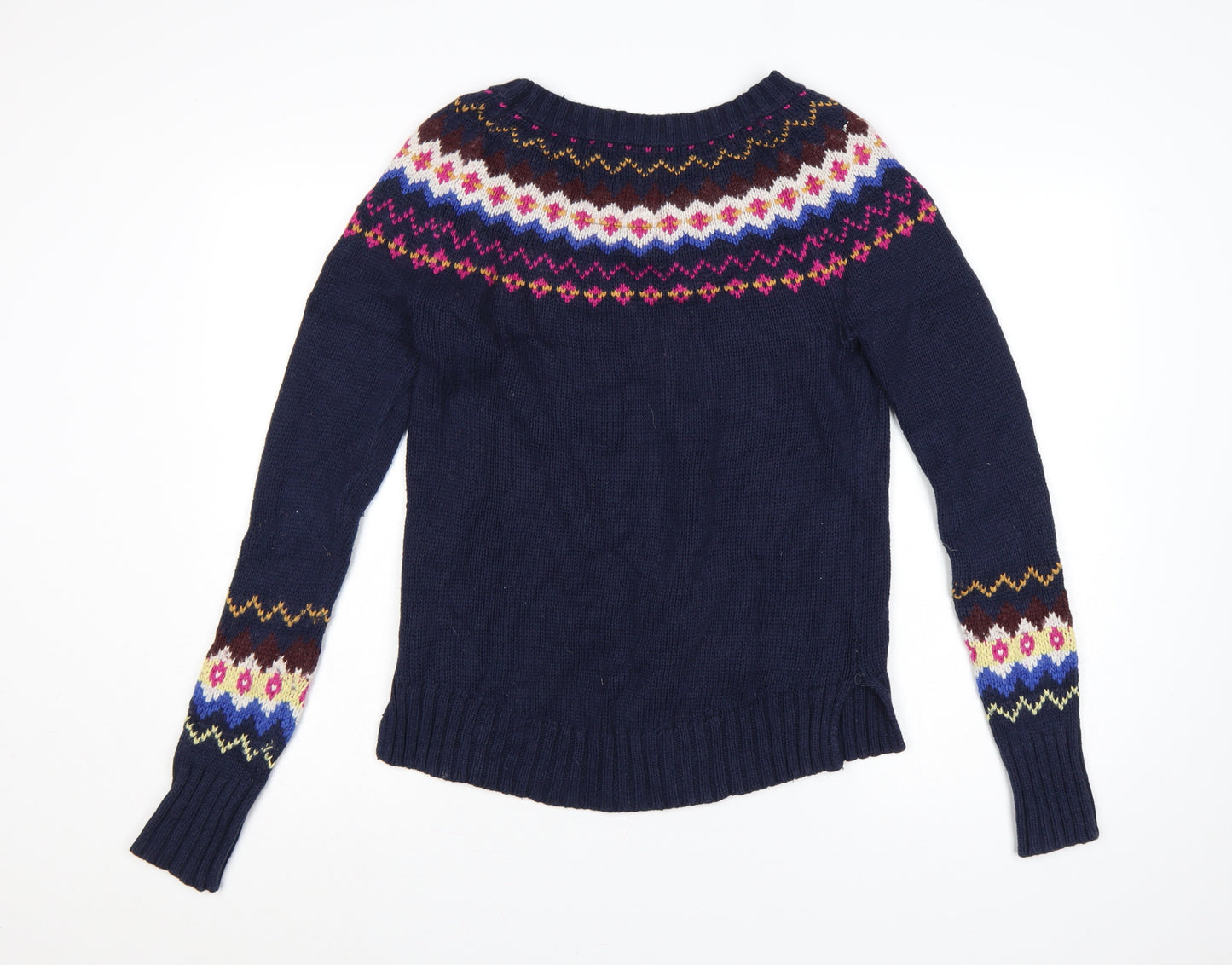 H&M Women’s Multicoloured M Fair Isle Crew Neck Knit Jumper