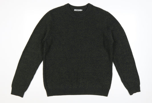 Tu Men Green M Chunky Knit Crew Neck Pullover Jumper