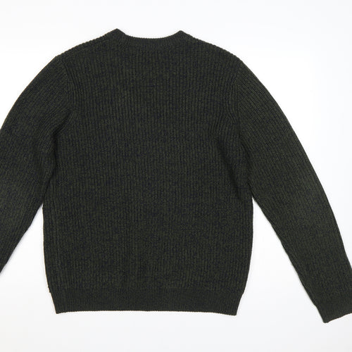 Tu Men Green M Chunky Knit Crew Neck Pullover Jumper