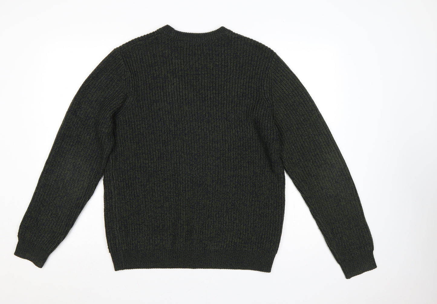 Tu Men Green M Chunky Knit Crew Neck Pullover Jumper