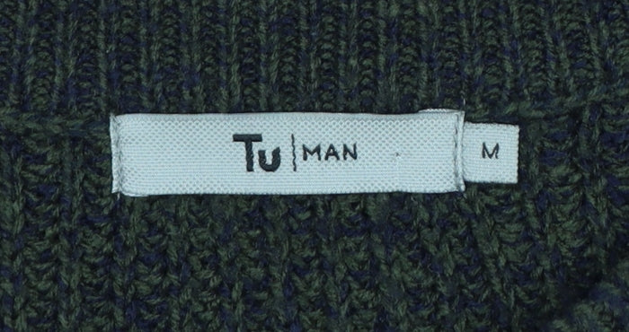 Tu Men Green M Chunky Knit Crew Neck Pullover Jumper