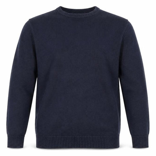 Maine New England Men's Blue S Crew Neck Cotton Knit Pullover Jumper