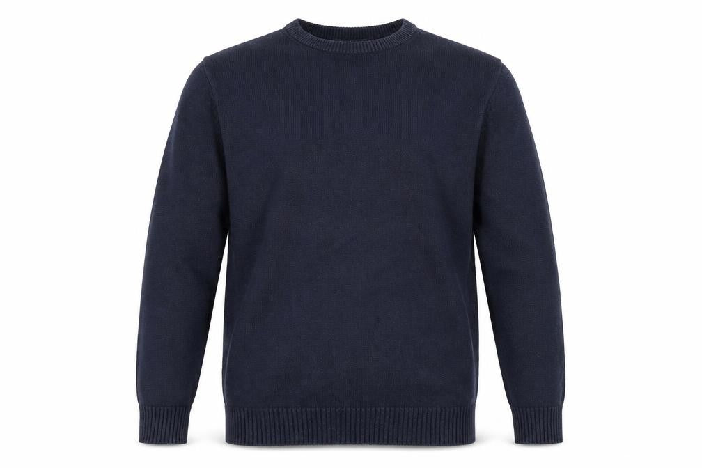 Maine New England Men's Blue S Crew Neck Cotton Knit Pullover Jumper