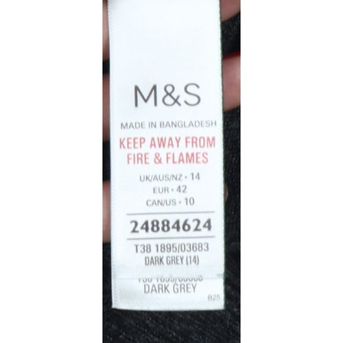 Marks and Spencer Women Grey Size 14 Crew Neck Knit Pullover Jumper