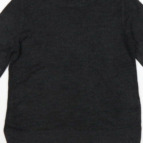 Marks and Spencer Women Grey Size 14 Crew Neck Knit Pullover Jumper