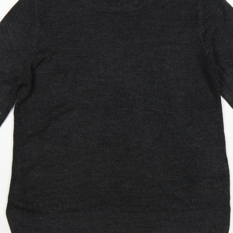 Marks and Spencer Women Grey Size 14 Crew Neck Knit Pullover Jumper
