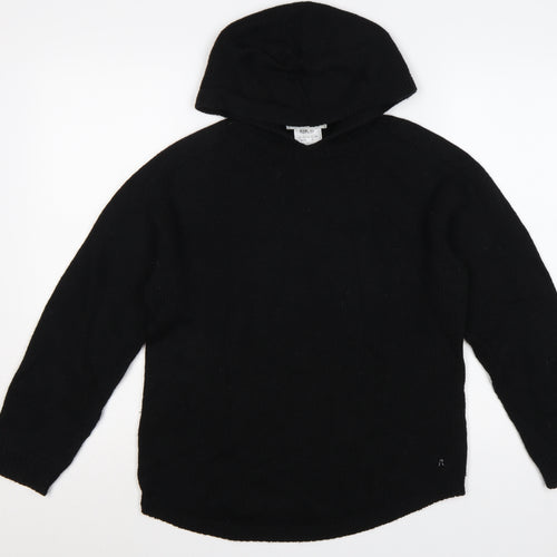 Replay Women’s Black S Hooded Knit Wool Blend Pullover Jumper