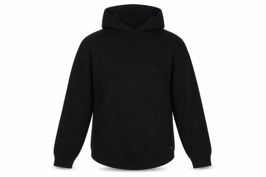 Front view of Replay Women’s Black S Hooded Knit Wool Blend jumper