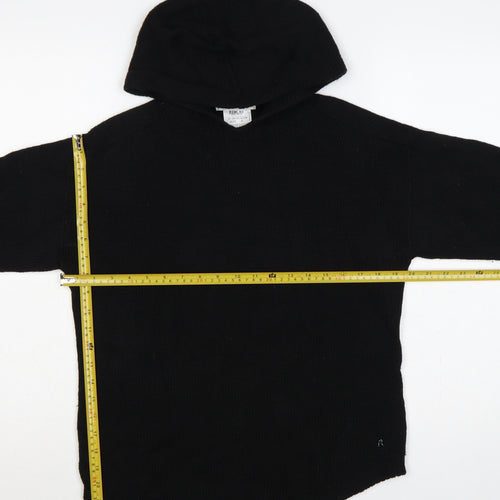 Replay Women’s Black S Hooded Knit Wool Blend Pullover Jumper