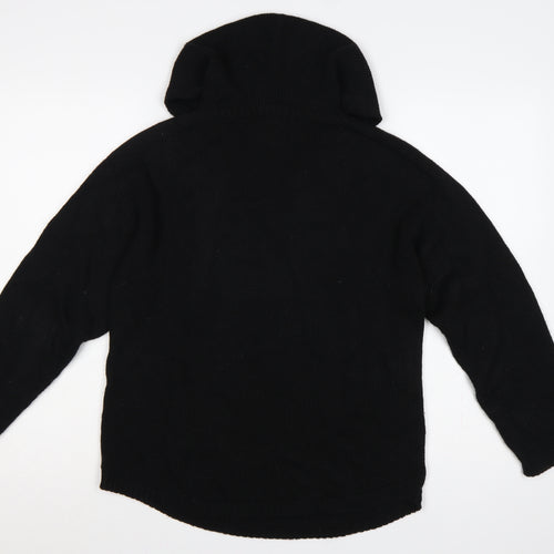 Replay Women’s Black S Hooded Knit Wool Blend Pullover Jumper