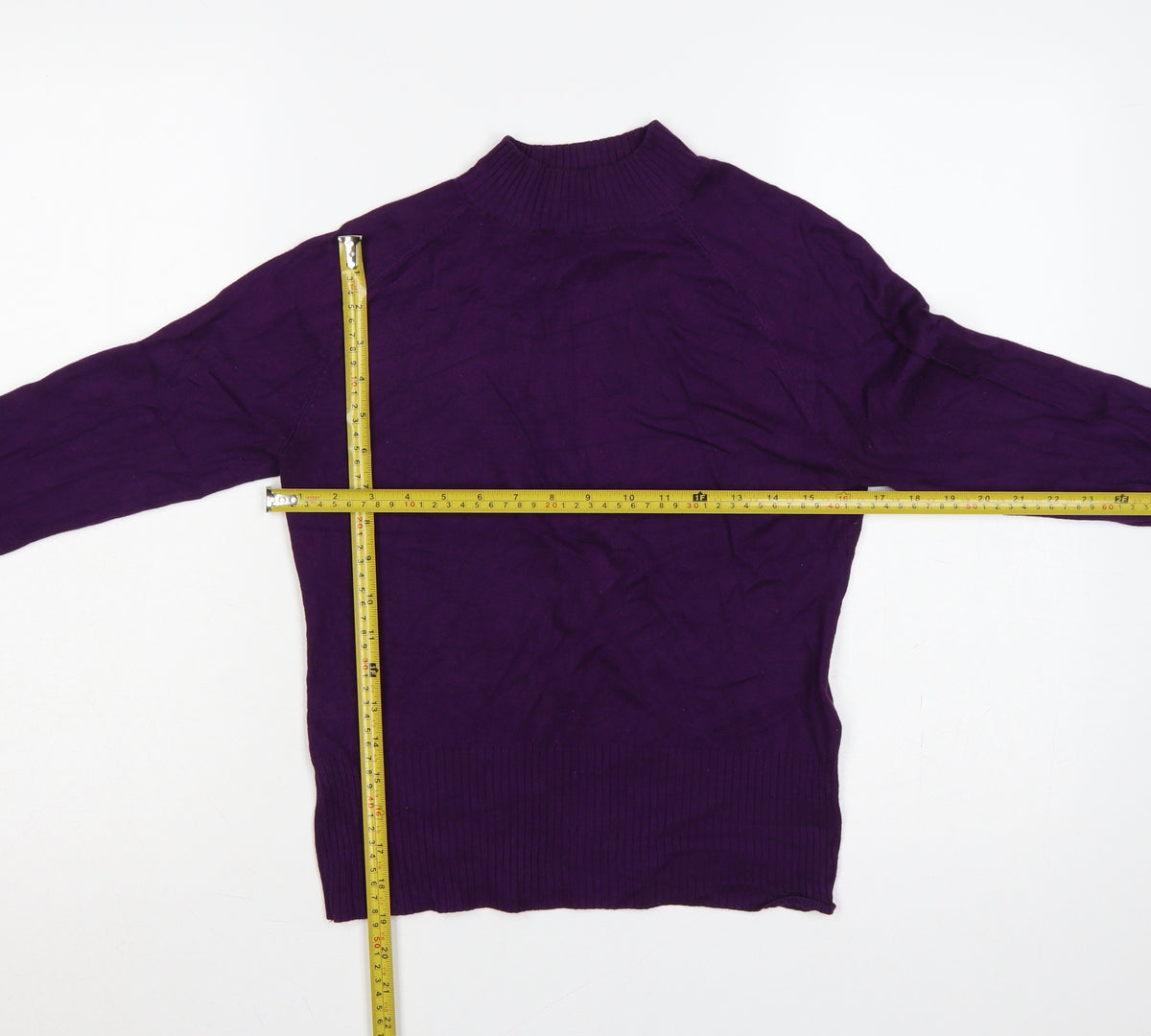 New Look Women Purple UK 10 High Neck Long Sleeve Knit Jumper