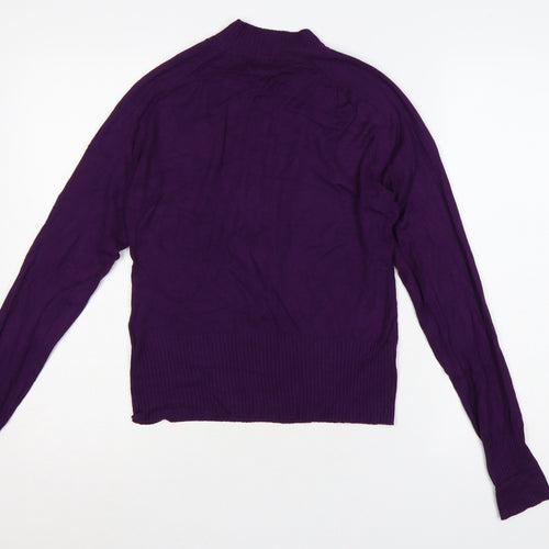 New Look Women Purple UK 10 High Neck Long Sleeve Knit Jumper