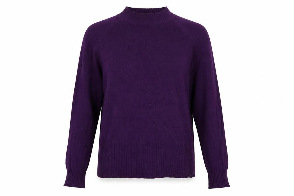 New Look Women Purple UK 10 High Neck Long Sleeve Knit Jumper