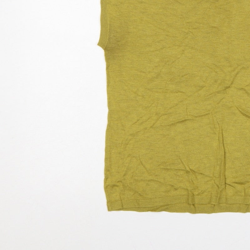 H&M Basic Women’s Yellow S Sleeveless Crew Neck Knit Vest Jumper