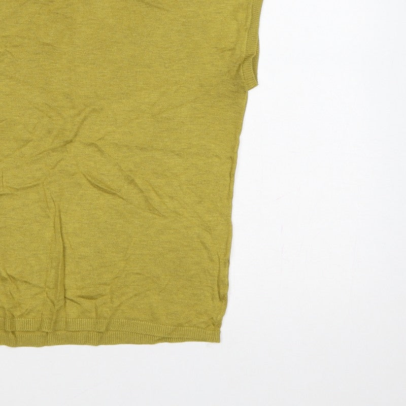H&M Basic Women’s Yellow S Sleeveless Crew Neck Knit Vest Jumper