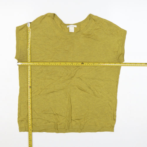 H&M Basic Women’s Yellow S Sleeveless Crew Neck Knit Vest Jumper