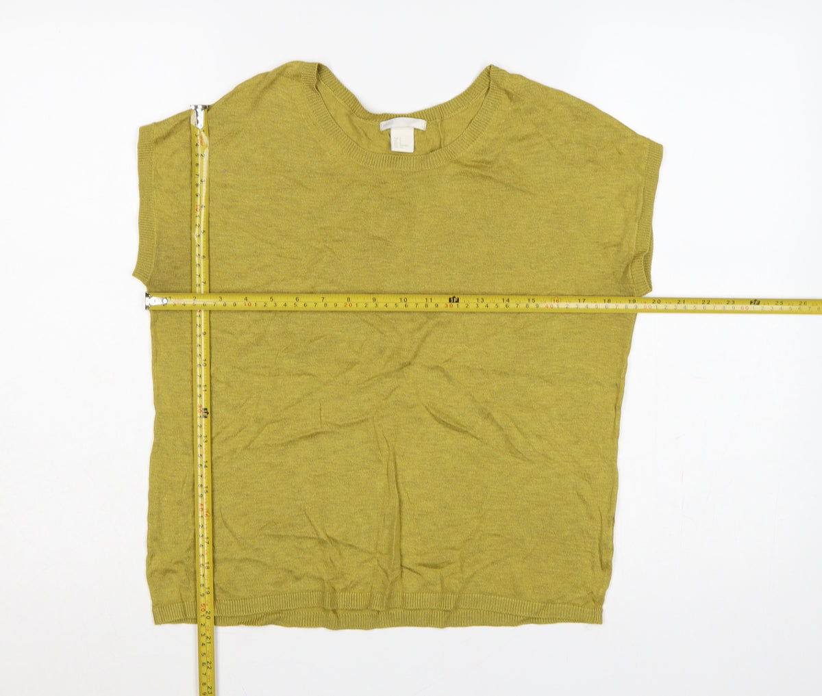 H&M Basic Women’s Yellow S Sleeveless Crew Neck Knit Vest Jumper
