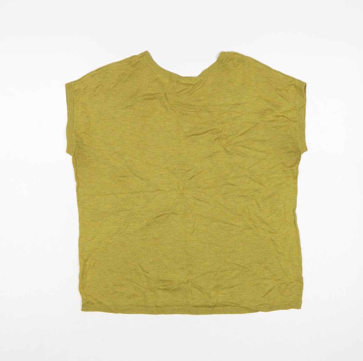 H&M Basic Women’s Yellow S Sleeveless Crew Neck Knit Vest Jumper