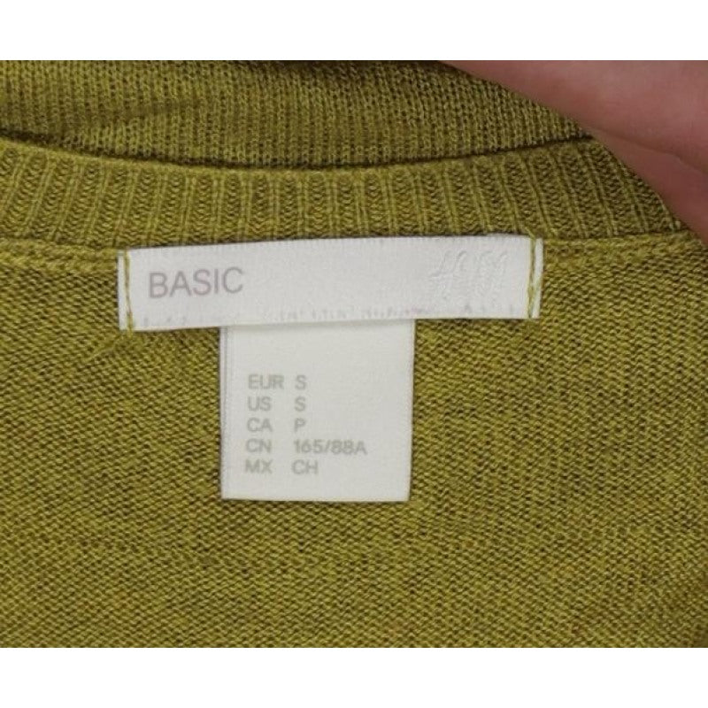 H&M Basic Women’s Yellow S Sleeveless Crew Neck Knit Vest Jumper