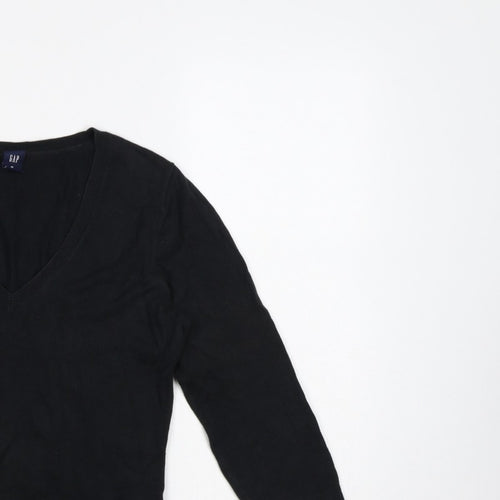 GAP Women’s Black M V-Neck 3/4 Sleeve Knit Pullover Jumper