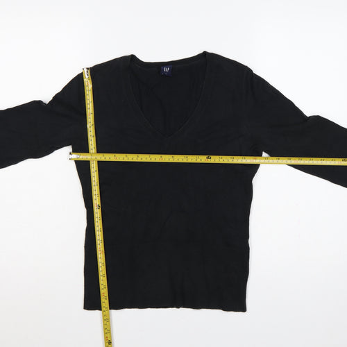 GAP Women’s Black M V-Neck 3/4 Sleeve Knit Pullover Jumper