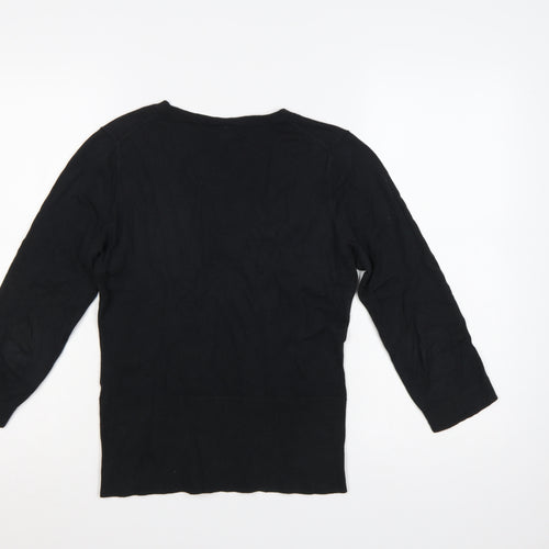 GAP Women’s Black M V-Neck 3/4 Sleeve Knit Pullover Jumper