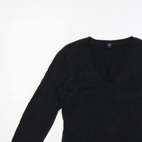 GAP Women’s Black M V-Neck 3/4 Sleeve Knit Pullover Jumper