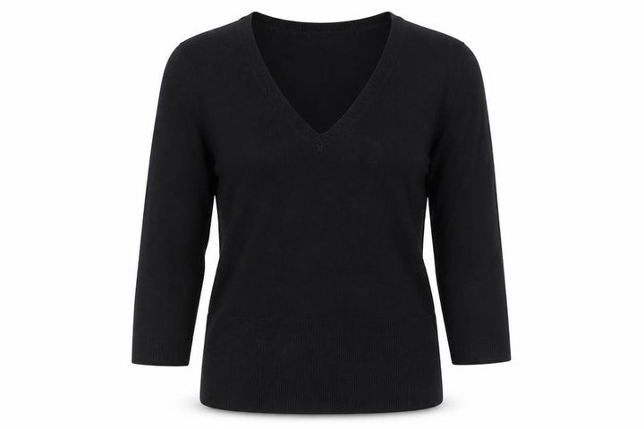 GAP Women’s Black M V-Neck 3/4 Sleeve Knit Pullover Jumper