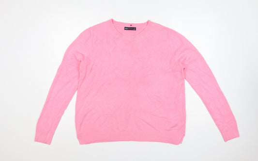Marks and Spencer Women Pink Size 16 Crew Neck Knit Pullover Jumper