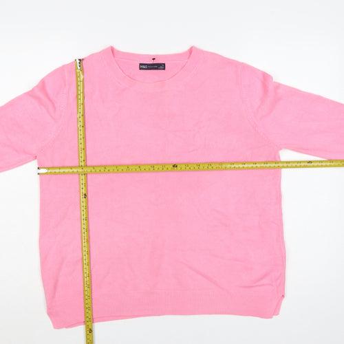 Marks and Spencer Women Pink Size 16 Crew Neck Knit Pullover Jumper