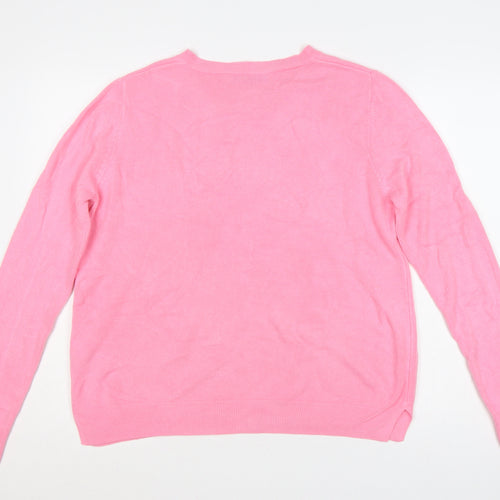 Marks and Spencer Women Pink Size 16 Crew Neck Knit Pullover Jumper