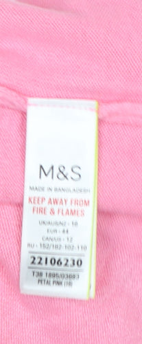 Marks and Spencer Women Pink Size 16 Crew Neck Knit Pullover Jumper